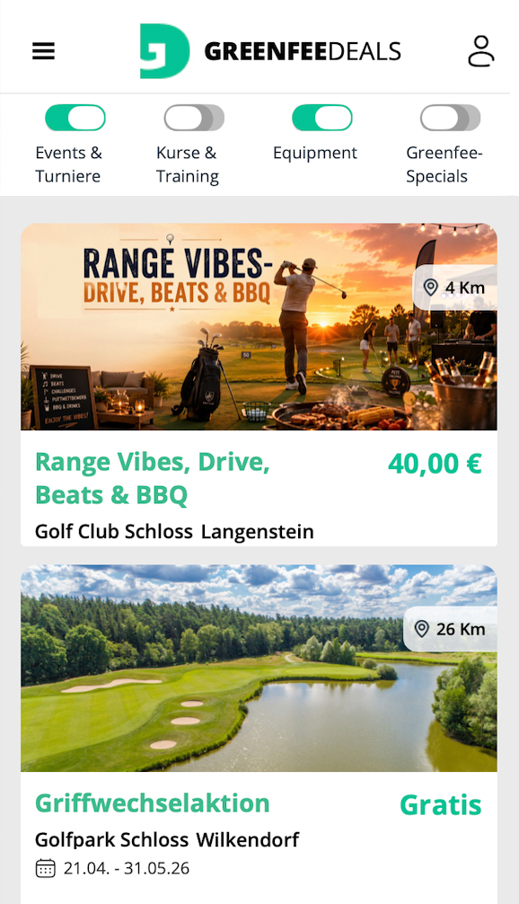 GFD App Top Deals Liste